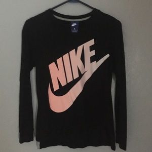 Black and Pink Nike Logo Top